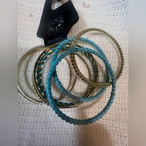 Tile & Gold Bracket Set Bangle